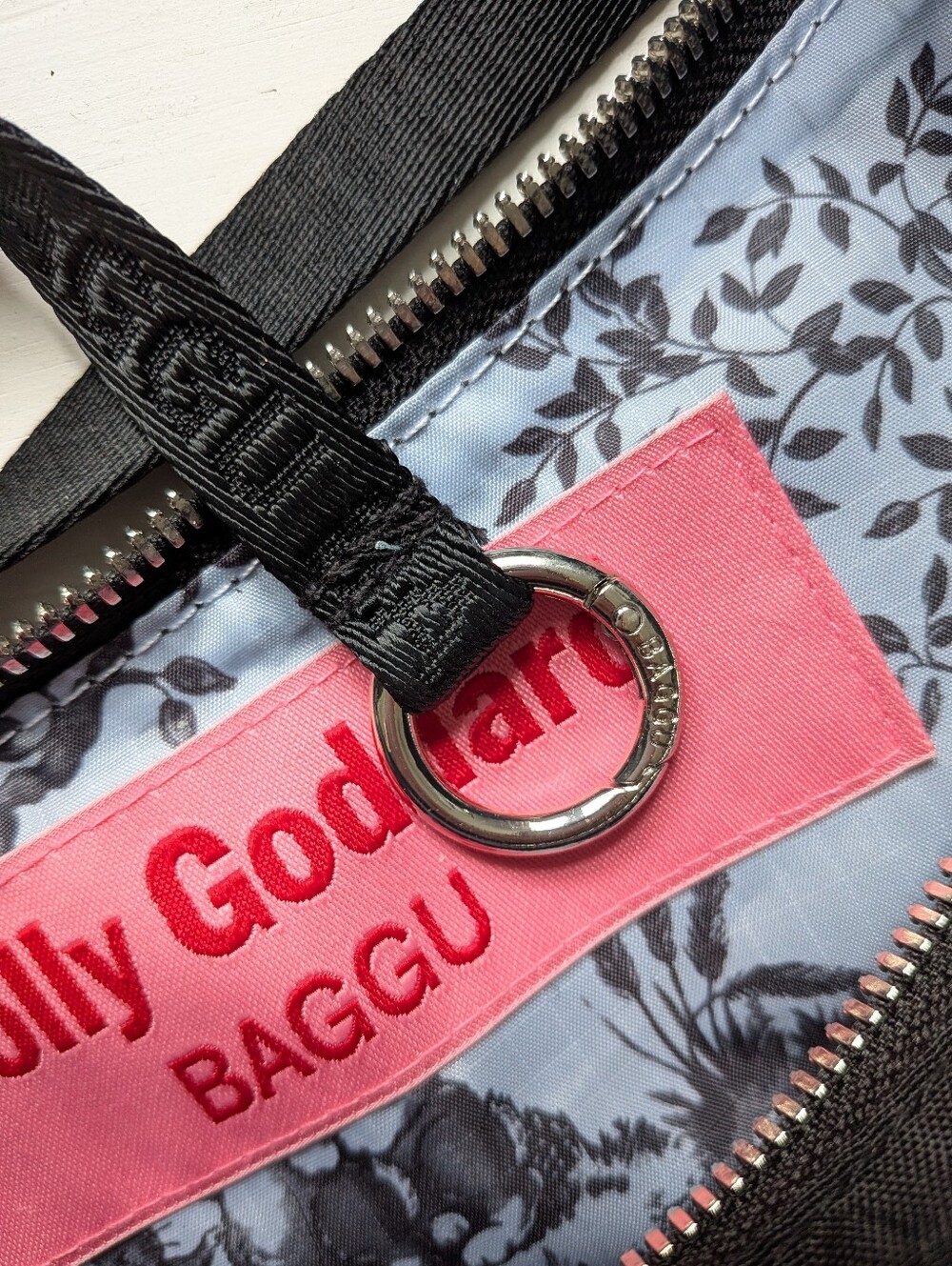Baggu Molly Goddard Popper Black Women's Crossbody Bag with Grommet Strap - Picture 9 of 11
